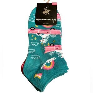 NEW Beverly Hills Polo Club 2-pack Woman’s Fashion Rainbow & Polka Dot Socks